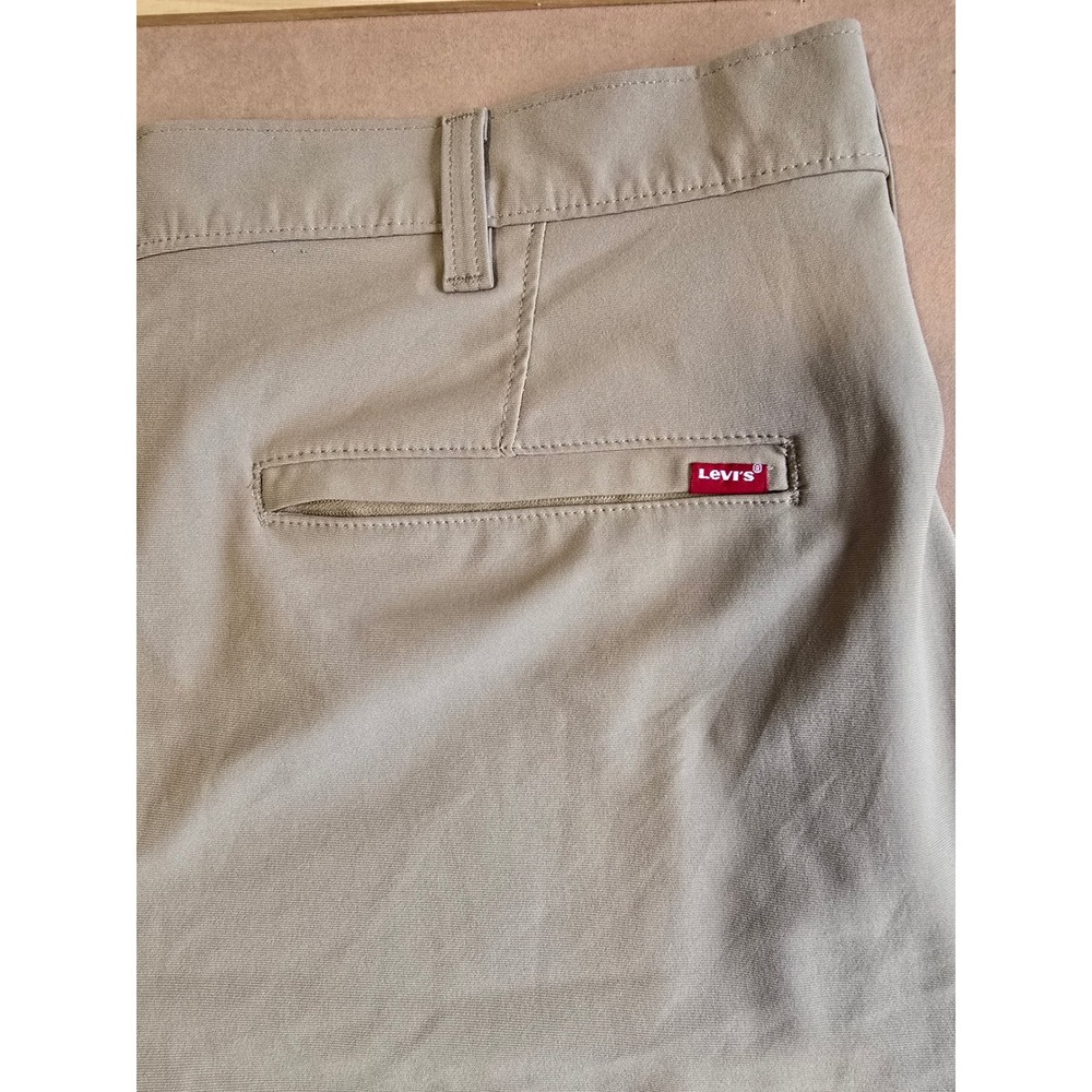 😀Levi Strauss XX Chino Standard Fit Shorts Mens 38 Tan Khaki Flat Front Stretch - Picture 9 of 16